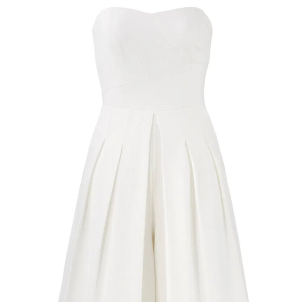 Greylin White Sweetheart Cropped Jumpsuit